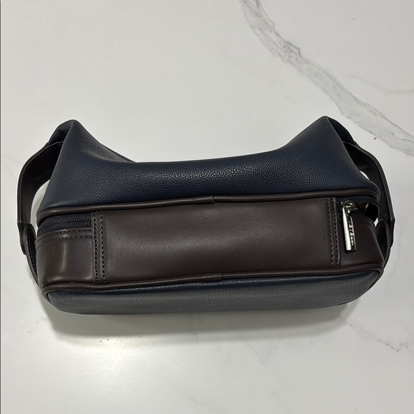 Men's Navy and Brown Leather Bag - Picture 2 of 6